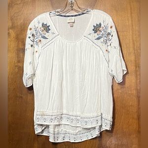 Knox Rose, embroidered blouse, size XL